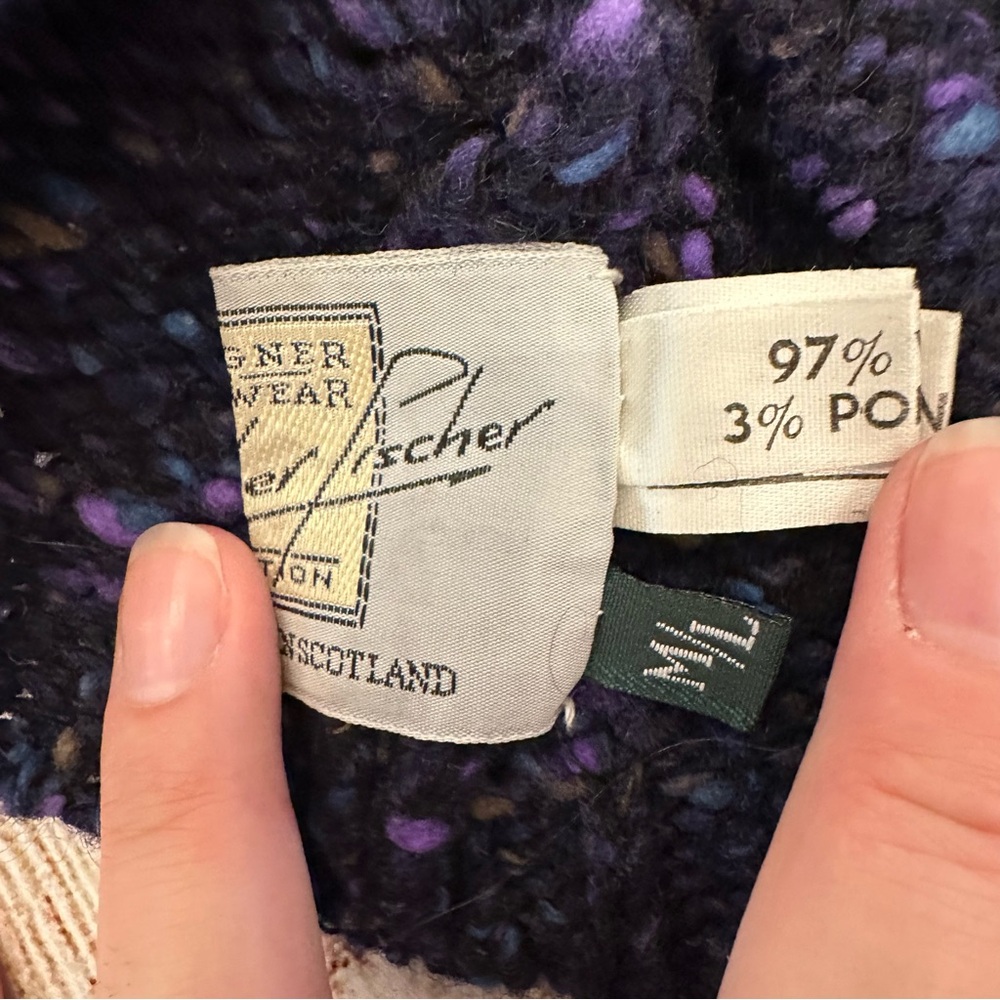 Vintage Women’s Speckled Wool Sweater Large Scottish Whimsigoth Overaized Chunky - Picture 4 of 7